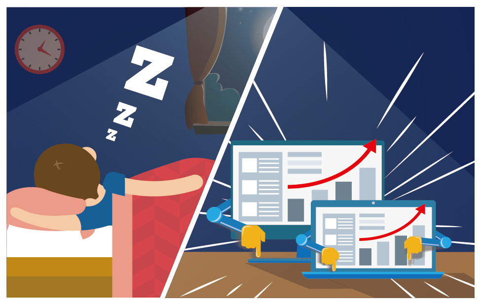 夜深，你就寝了，所有电脑都不睡觉持续帮你工作